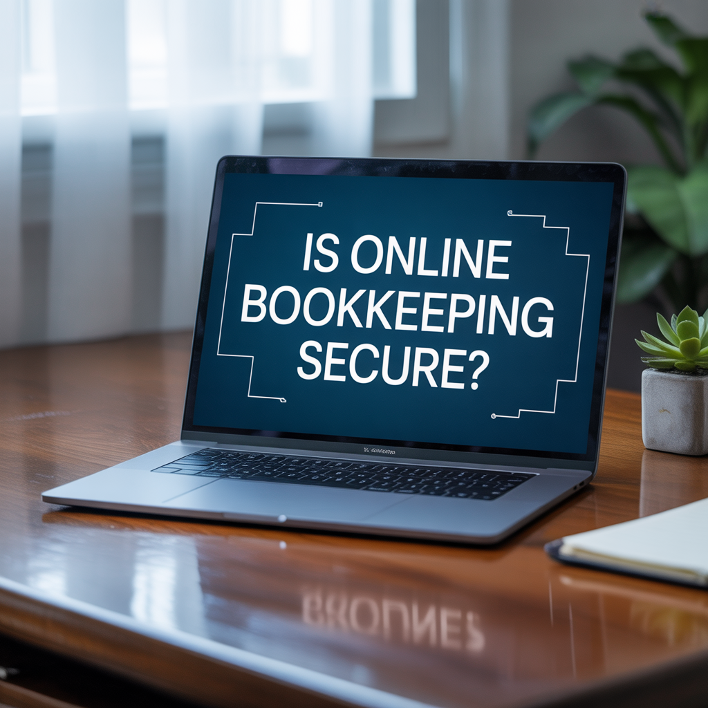 Secure online bookkeeping system protecting financial data with encryption and cloud backup